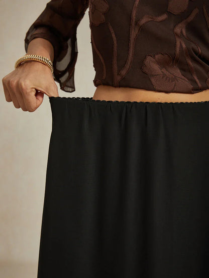 High-Low Overlay Chiffon Skirt with Lining