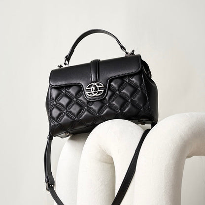 Commuter Genuine Leather Embossed Tote Crossbody Bag