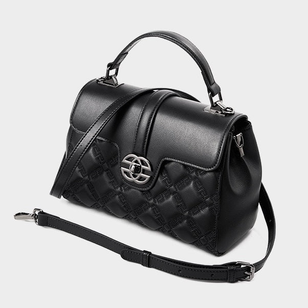 Commuter Genuine Leather Embossed Tote Crossbody Bag