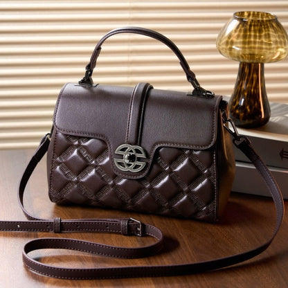 Commuter Genuine Leather Embossed Tote Crossbody Bag