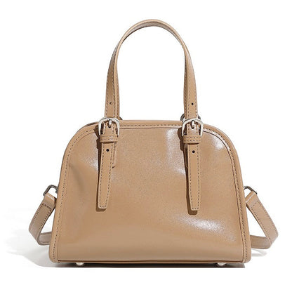 Genuine Leather Bowling Commuter Large Capacity Shoulder Clutch Bag