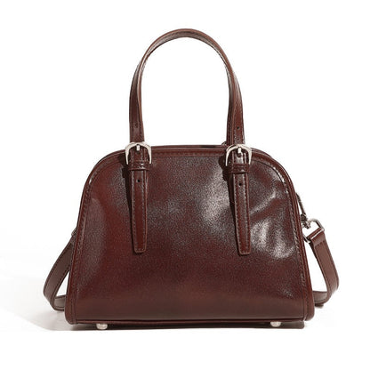 Genuine Leather Bowling Commuter Large Capacity Shoulder Clutch Bag