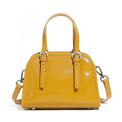 Genuine Leather Bowling Commuter Large Capacity Shoulder Clutch Bag