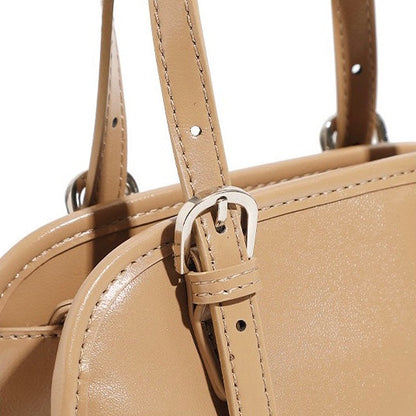 Genuine Leather Bowling Commuter Large Capacity Shoulder Clutch Bag