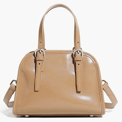 Genuine Leather Bowling Commuter Large Capacity Shoulder Clutch Bag