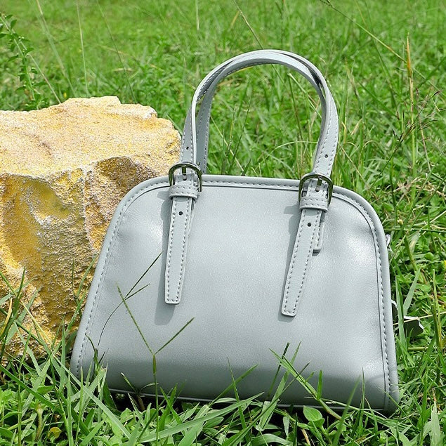 Genuine Leather Bowling Commuter Large Capacity Shoulder Clutch Bag