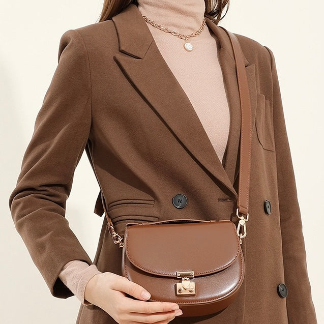 Women's Genuine Leather Elegant Saddle Bag