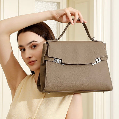 Women's Genuine Leather Minimalist Stylish Large Capacity Tote Shoulder Bag