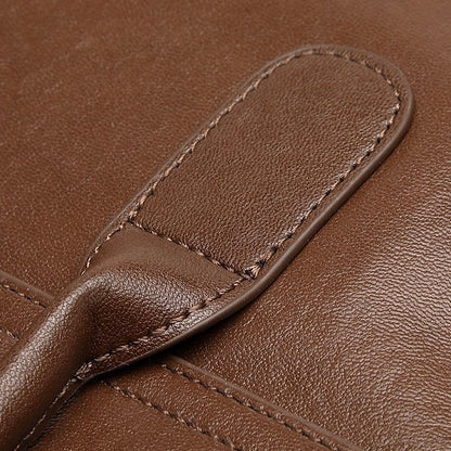 Women's Vintage Luxe Leather Bag with Buckle Accents