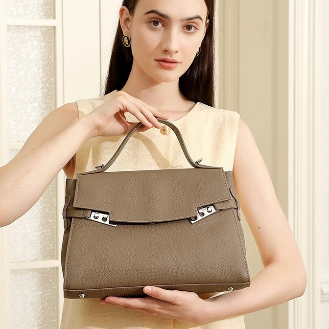 Women's Genuine Leather Minimalist Stylish Large Capacity Tote Shoulder Bag