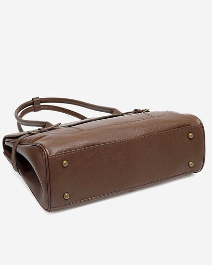 Women's Vintage Luxe Leather Bag with Buckle Accents