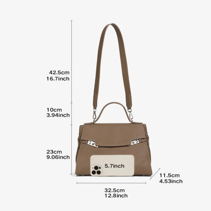 Women's Genuine Leather Minimalist Stylish Large Capacity Tote Shoulder Bag