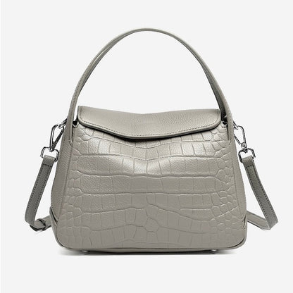 Women's Genuine Leather Croc-Embossed Crossbody Bag