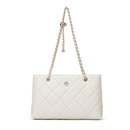 Women's Quilted Genuine Leather Chain Shoulder Bag