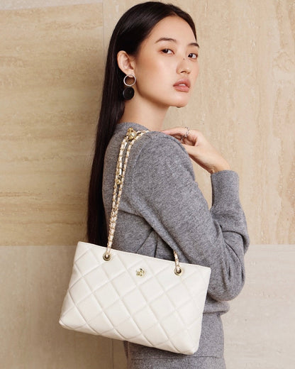 Women's Quilted Genuine Leather Chain Shoulder Bag