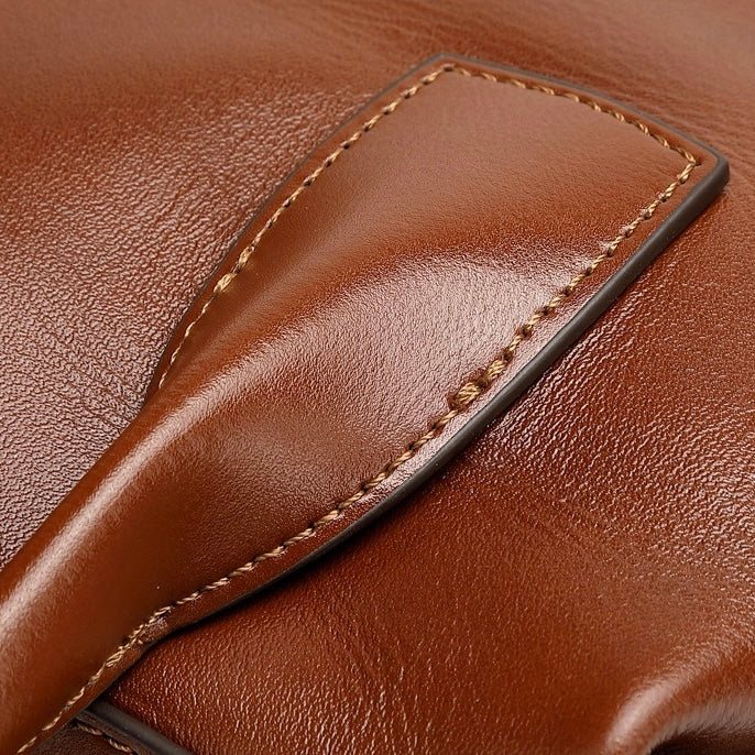 Pebbled Leather Convertible Satchel with Top Handles