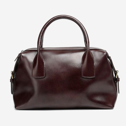 Pebbled Leather Convertible Satchel with Top Handles