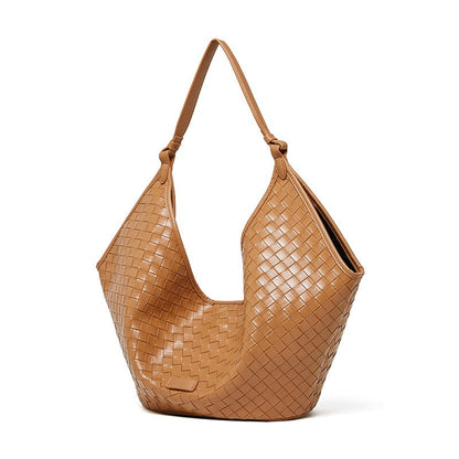 Women's Genuine Leather Woven Commuter Bag