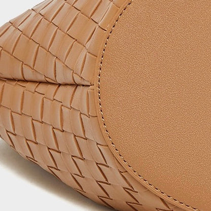 Women's Genuine Leather Woven Commuter Bag