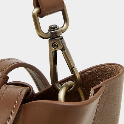 Women's Genuine Leather Flap Tote with Convertible Straps