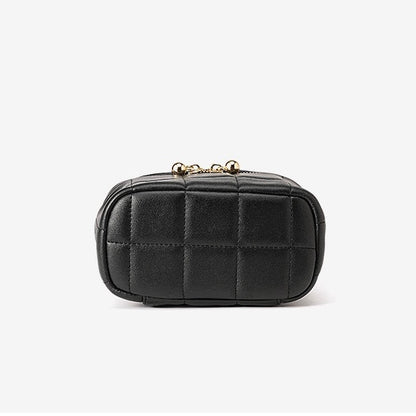 Women's Genuine Leather Textured Chain Shoulder Bag