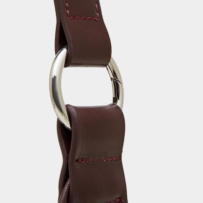 Smooth Leather Hobo Bag with Architectural Hardware & Adjustable Strap