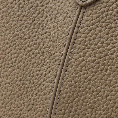 Women's Elegant Pebbled Leather Bucket Bag with Mini Pouch