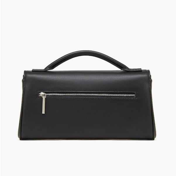 Women's Genuine Leather Designer Lock Clasp Shoulder Handbag