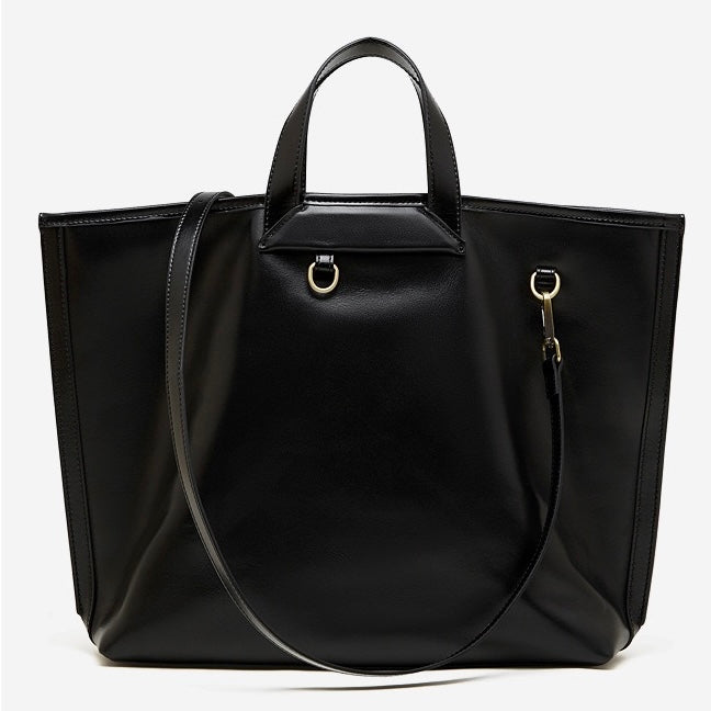 Women's Timeless Hazelnut Leather Tote with Metal Accents