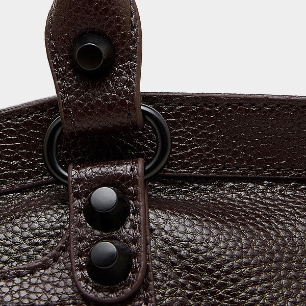 Women's Pebbled Leather Shoulder Bag with Slouchy Silhouette