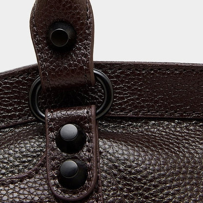 Women's Pebbled Leather Shoulder Bag with Slouchy Silhouette