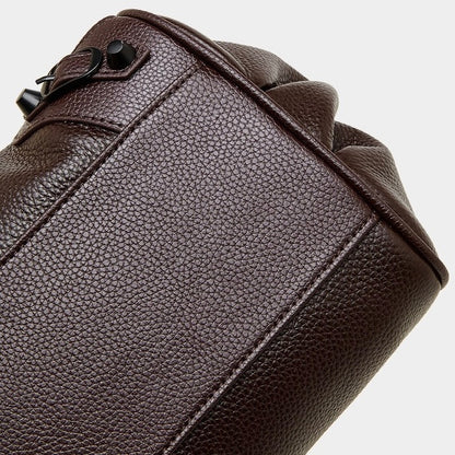 Women's Pebbled Leather Shoulder Bag with Slouchy Silhouette