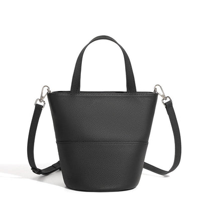 Women's Genuine Leather Minimalist Crossbody Bucket Bag