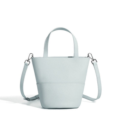 Women's Genuine Leather Minimalist Crossbody Bucket Bag