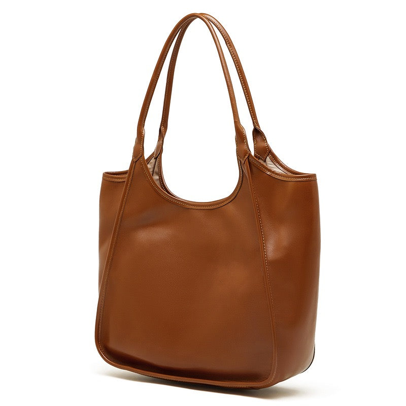 Women's Vintage Espresso Genuine Leather Tote Bag