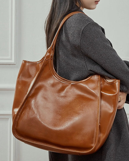Women's Vintage Espresso Genuine Leather Tote Bag