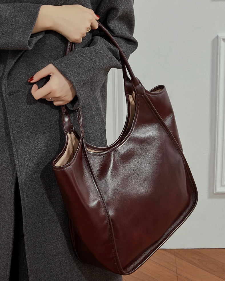 Women's Vintage Espresso Genuine Leather Tote Bag