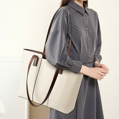 Women’s Genuine Leather Large Capacity Tote Shoulder Bag – Commuter Everyday Purse
