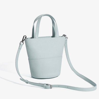 Women's Genuine Leather Minimalist Crossbody Bucket Bag