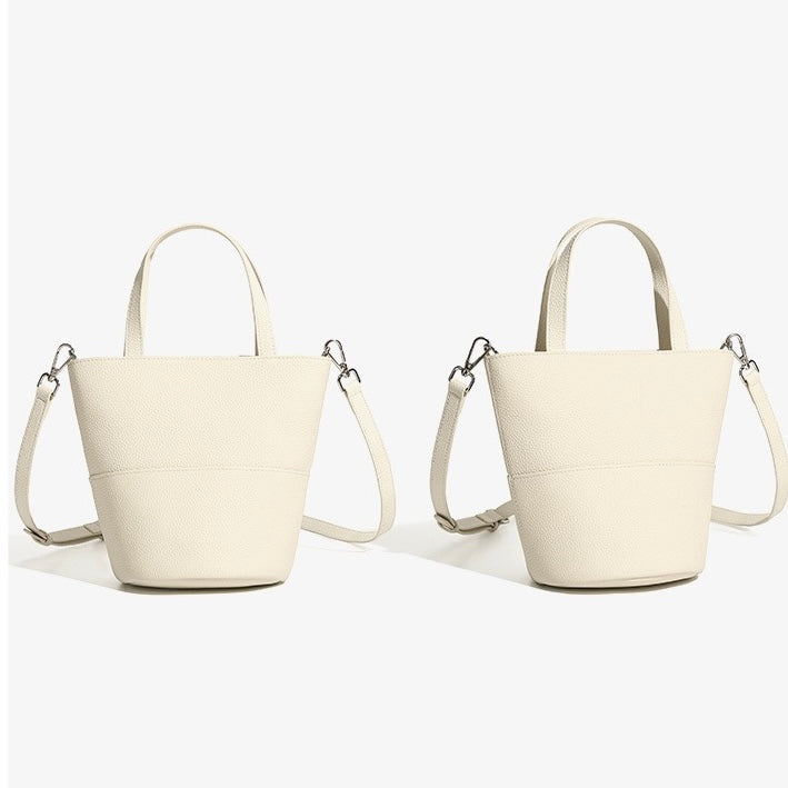 Women's Genuine Leather Minimalist Crossbody Bucket Bag