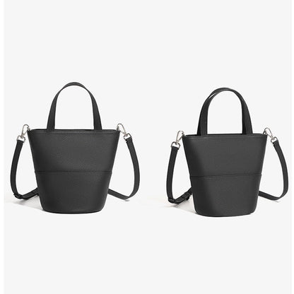 Women's Genuine Leather Minimalist Crossbody Bucket Bag
