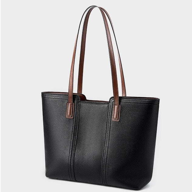 Women’s Genuine Leather Large Capacity Tote Shoulder Bag – Commuter Everyday Purse