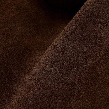 Chocolate Suede & Genuine Leather Structured Tote Bag