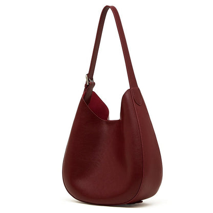 Sleek Minimalist Women's Genuine Leather Shoulder Bag