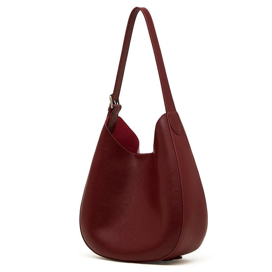 Sleek Minimalist Women's Genuine Leather Shoulder Bag