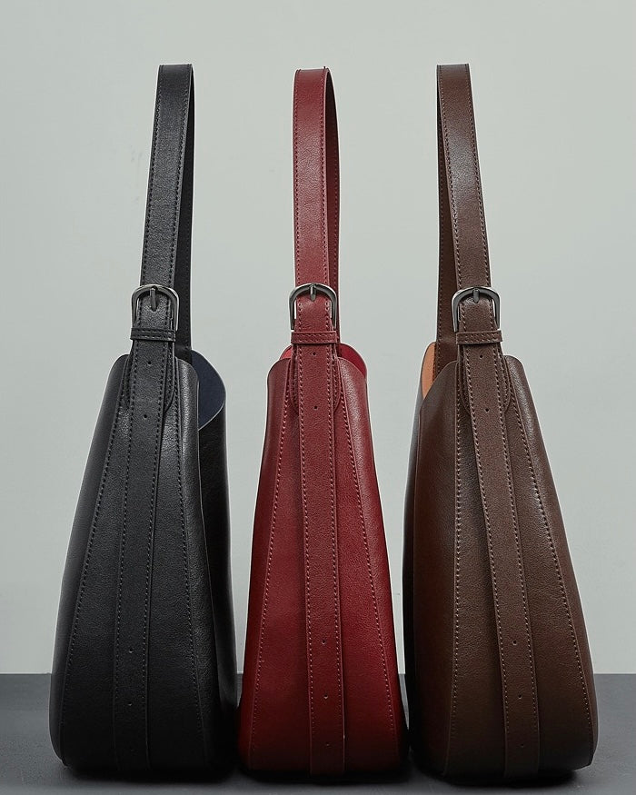 Sleek Minimalist Women's Genuine Leather Shoulder Bag