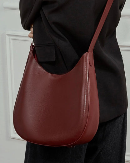 Sleek Minimalist Women's Genuine Leather Shoulder Bag