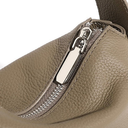 Women's Geometric Genuine Leather Pillow Crossbody Handheld Bag