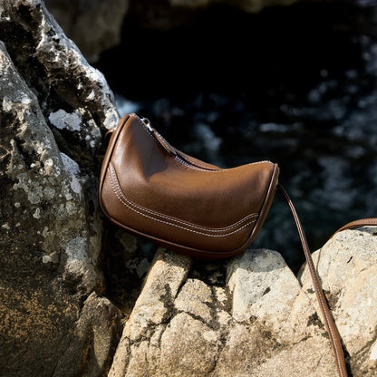 Women’s Genuine Leather Mini Crossbody Shoulder Bag – Elegant Top Grain Everyday Purse