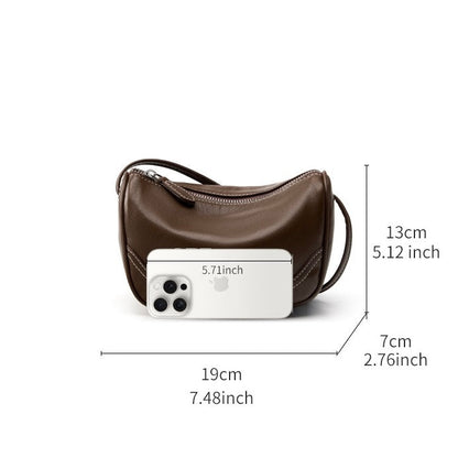 Women’s Genuine Leather Mini Crossbody Shoulder Bag – Elegant Top Grain Everyday Purse